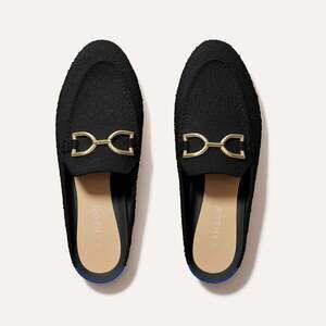 Rothy's The Double Bit Loafer Mule - Black Bouclé Size 6.5